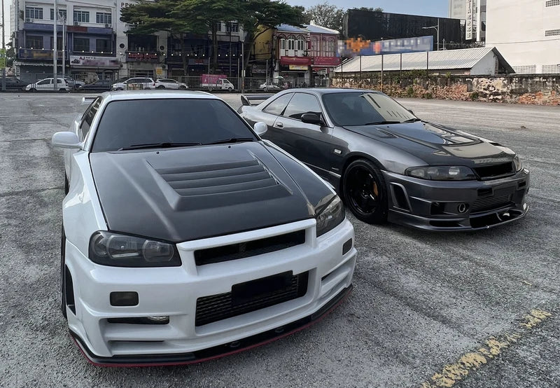 Nismo-1 Style Carbon Fiber Hood Bonnet - Nissan Skyline R34 GTR ( 1999 - 2002 )