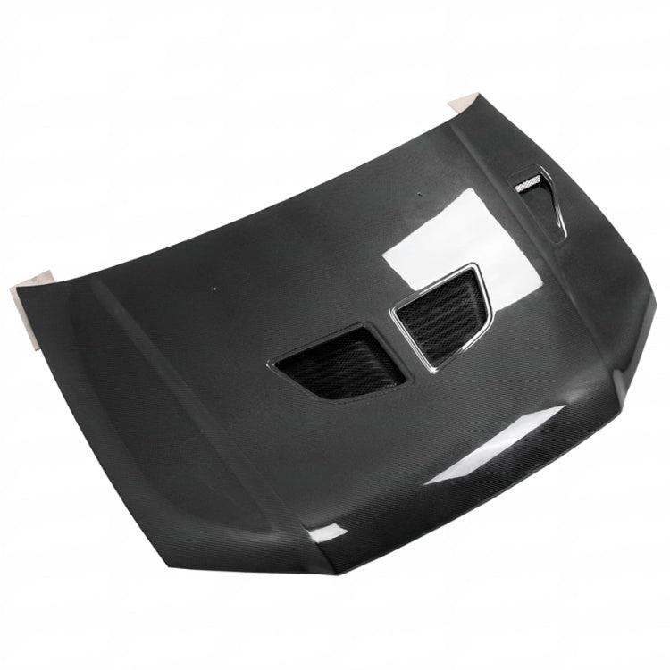 OEM Style Carbon Fiber Hood Double Hood Vent - Mitsubishi Evolution 7 8 9 ( 2001 TO 2007 )
