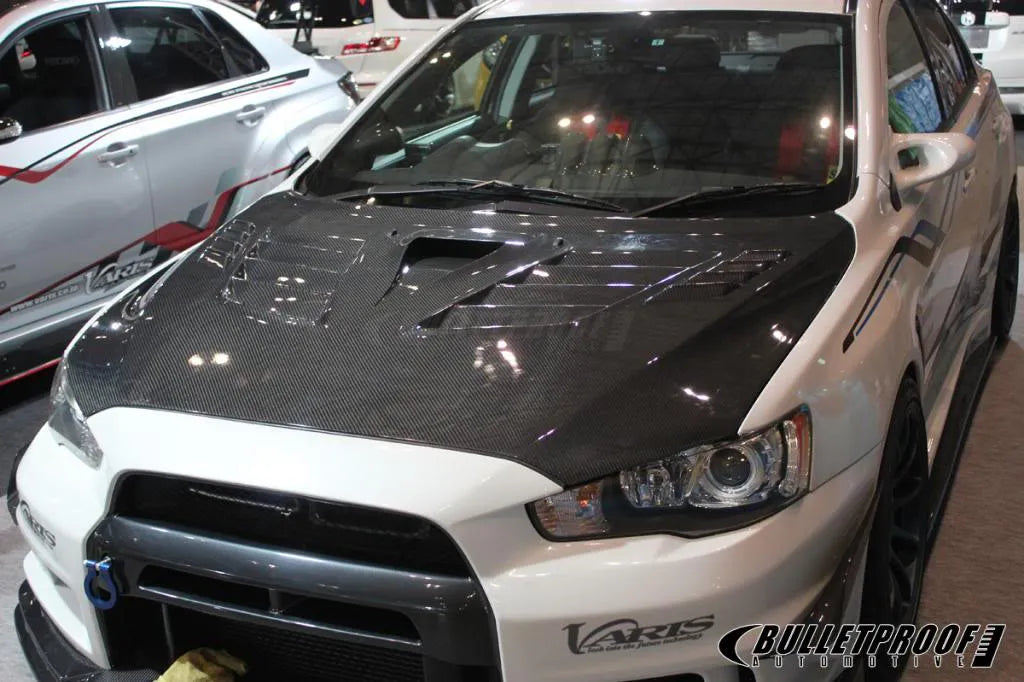 Varis Style Carbon Fiber Hood - Mitsubishi Evolution X (2007-2016) CZ4A