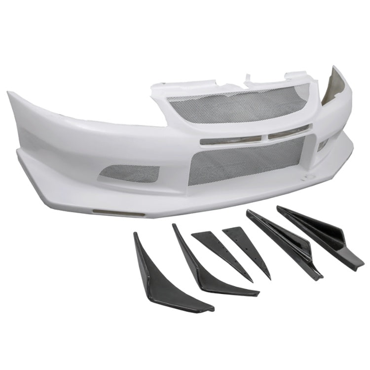 Voltex Style Half Carbon Fiber Front Bumper with Canards - Mitsubishi Evolution 7 8 9