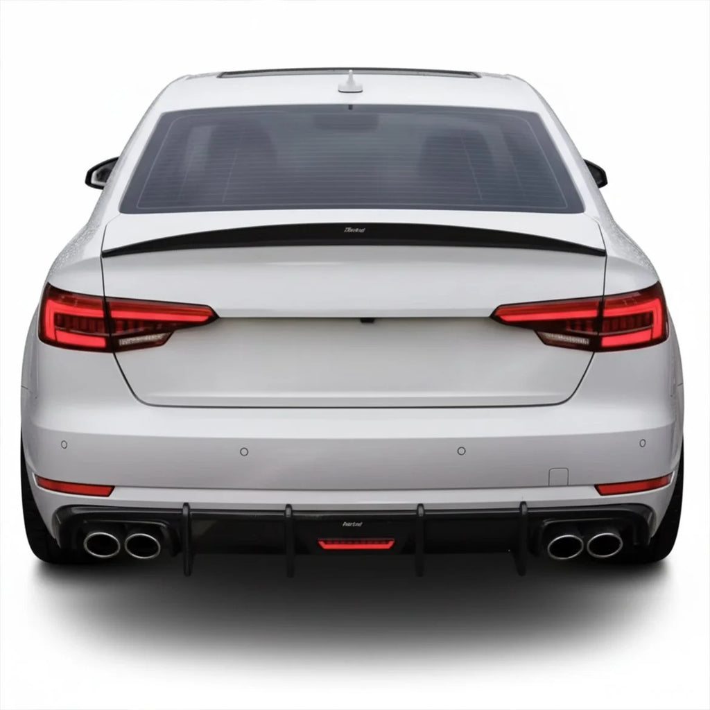 Aggressive Carbon Fiber Rear Diffuser w/ Brake Light - Audi A4 S4 Sedan (2015-2020) B9