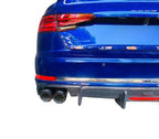 KB Style Carbon Fiber Rear Diffuser w/ Brake Light - Audi A4 S4 Sedan (2015-2020) B9