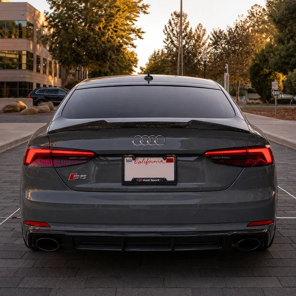 M4 Style Carbon Fiber Lip Spoiler - Audi A4 S4 RS4 Sedan (2015-2020) B9