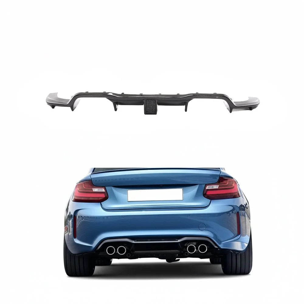 Carbon Fiber Rear Diffuser with Brake Light - BMW F87 M2 (2016-2017)