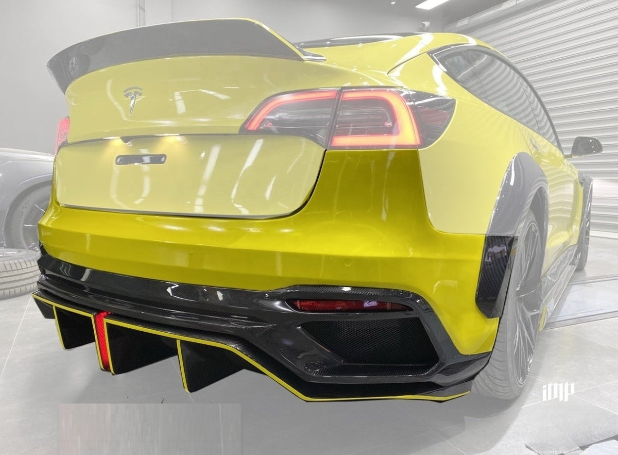 IMP Performance Rear Bar & Carbon Fiber Rear Diffuser V2 - Tesla Model 3 (2017-2022)