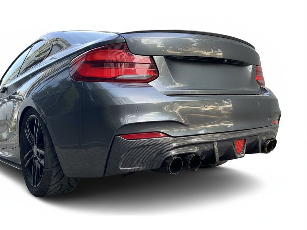 JCS Style Carbon Fiber Rear Diffuser w/ Brake Light - BMW M-POWER F22 (2014-2016)