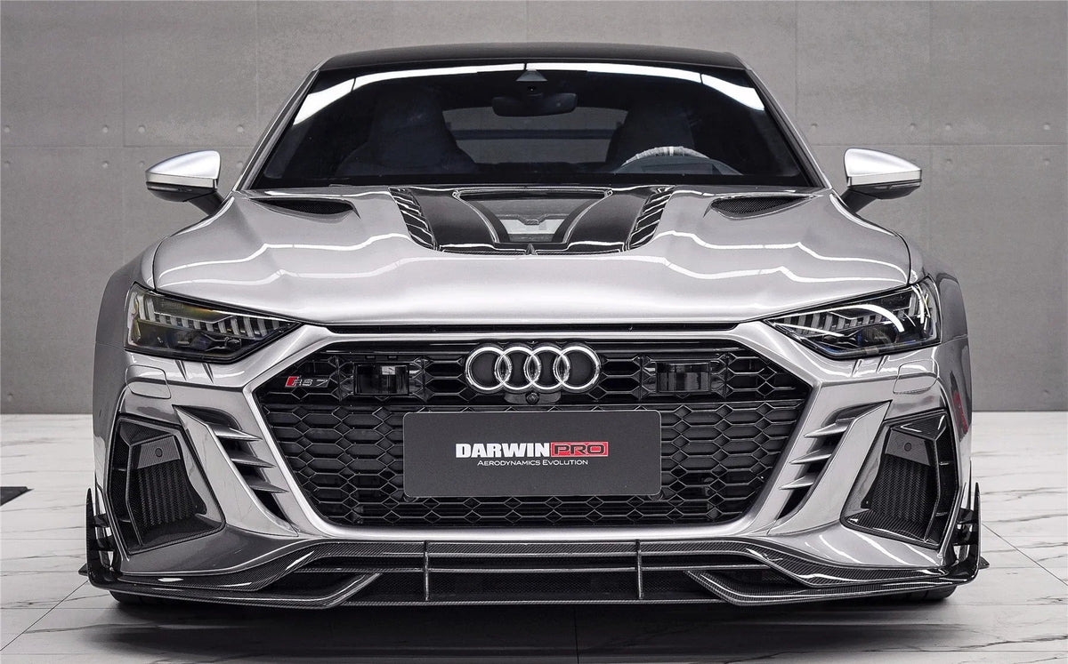 IMP Performance Partial Carbon Fiber Front Bumper with Carbon Canards, Vents & Lip - Audi RS7 (2019-2024)