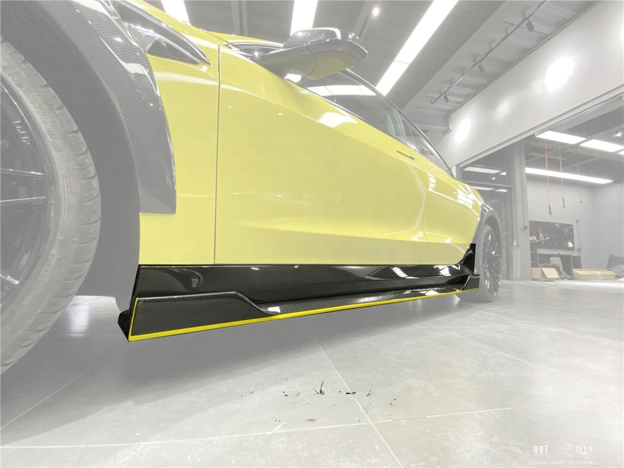 IMP Performance Carbon Fiber Side Skirts & Bottom Sill V2 - Tesla Model 3 (2017-2022)
