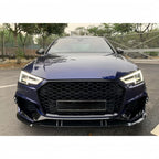 Gloss Black / Carbon Fiber Front Lip w/ Canard - Audi A4 S4 RS4 Sedan (2015-2020) B9