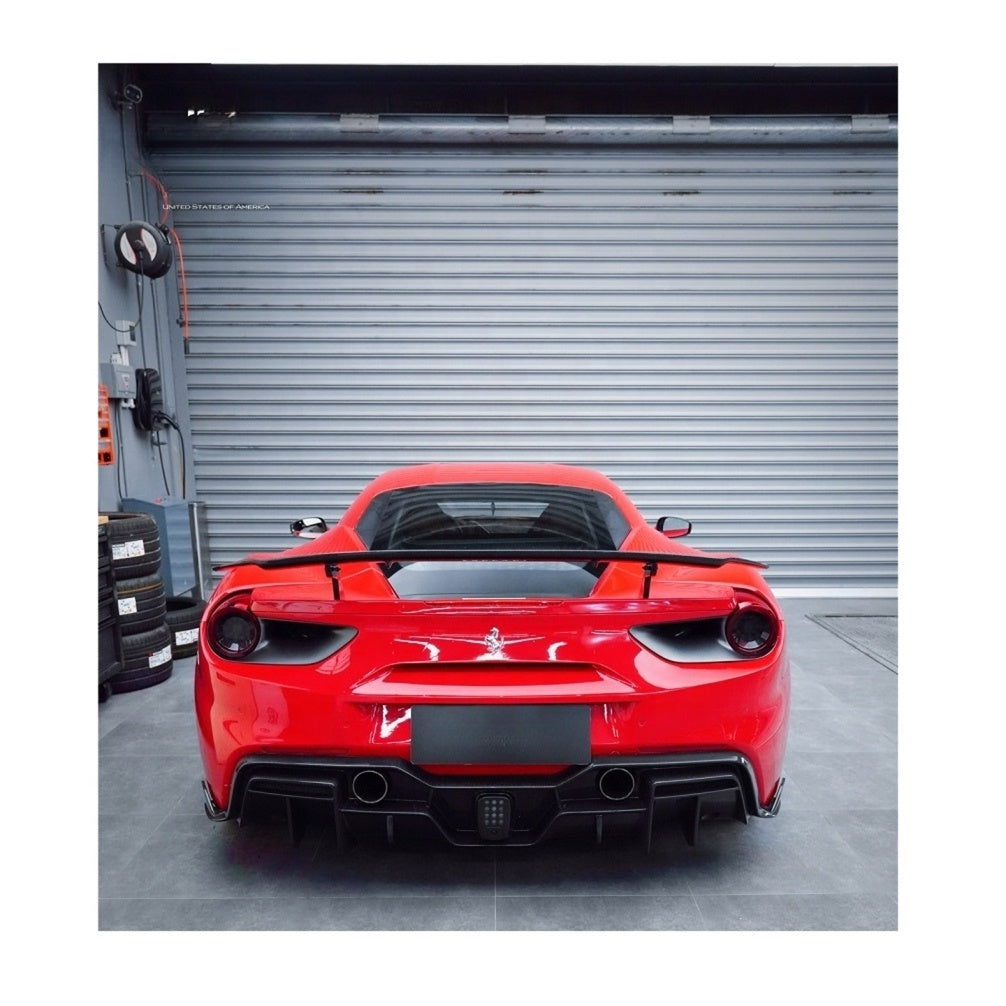 IMP Performance Carbon Fiber Rear Diffuser with F1 Light - Ferrari 488 GTB & SPYDER (2015-2020)