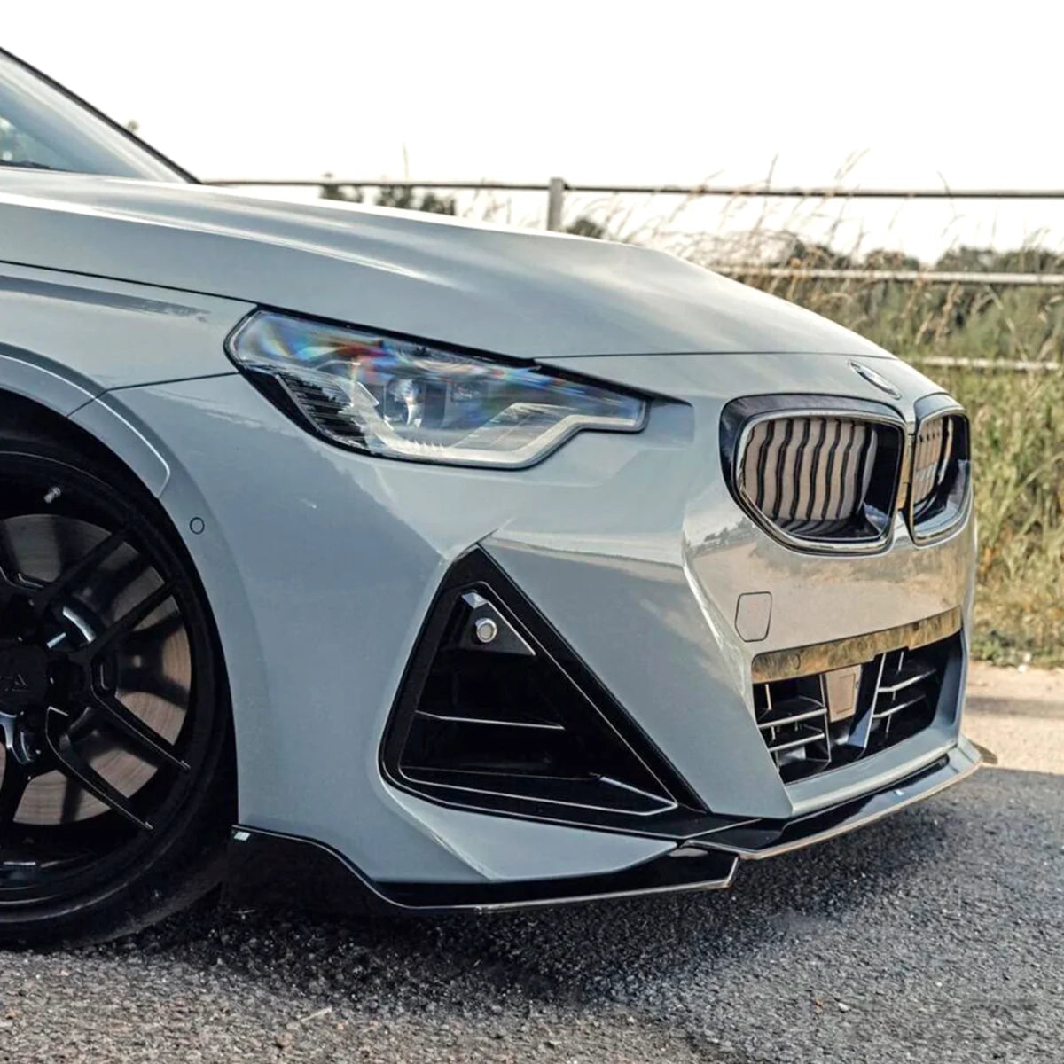 Gloss Black 3pc Front Lip - BMW 220i G42 (2021-2023)