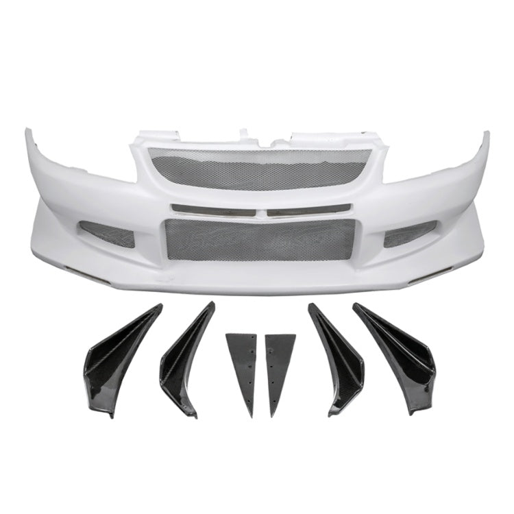 Voltex Style Half Carbon Fiber Front Bumper with Canards - Mitsubishi Evolution 7 8 9