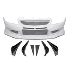 Voltex Style Half Carbon Fiber Front Bumper with Canards - Mitsubishi Evolution 7 8 9