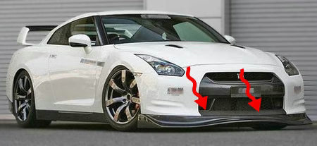 Mines Style Carbon Fiber Front Lip - Nissan GT-R R35 ( 2008 - 2011 ) CBA