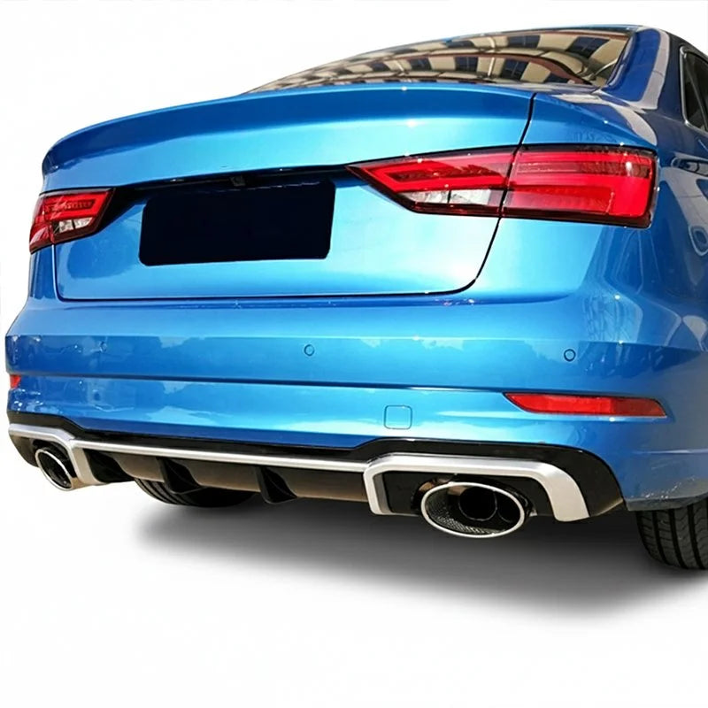 RS3 Style Carbon Fiber Rear Diffuser with Exhaust Tips - Audi A3 S3 Sedan (2017-2020) 8V