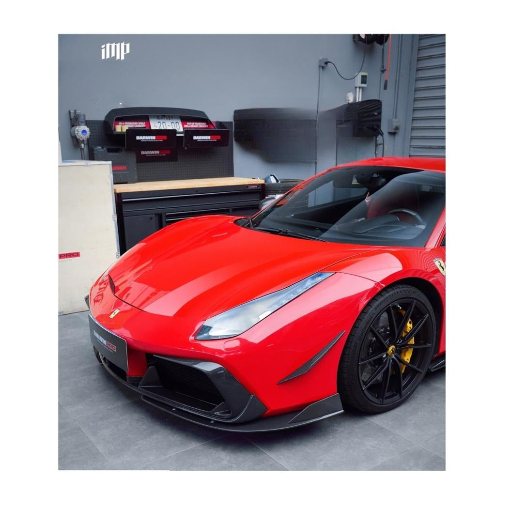 IMP Performance Carbon Fiber Front Lip & Canards - Ferrari 488 GTB & SPYDER (2015-2020)