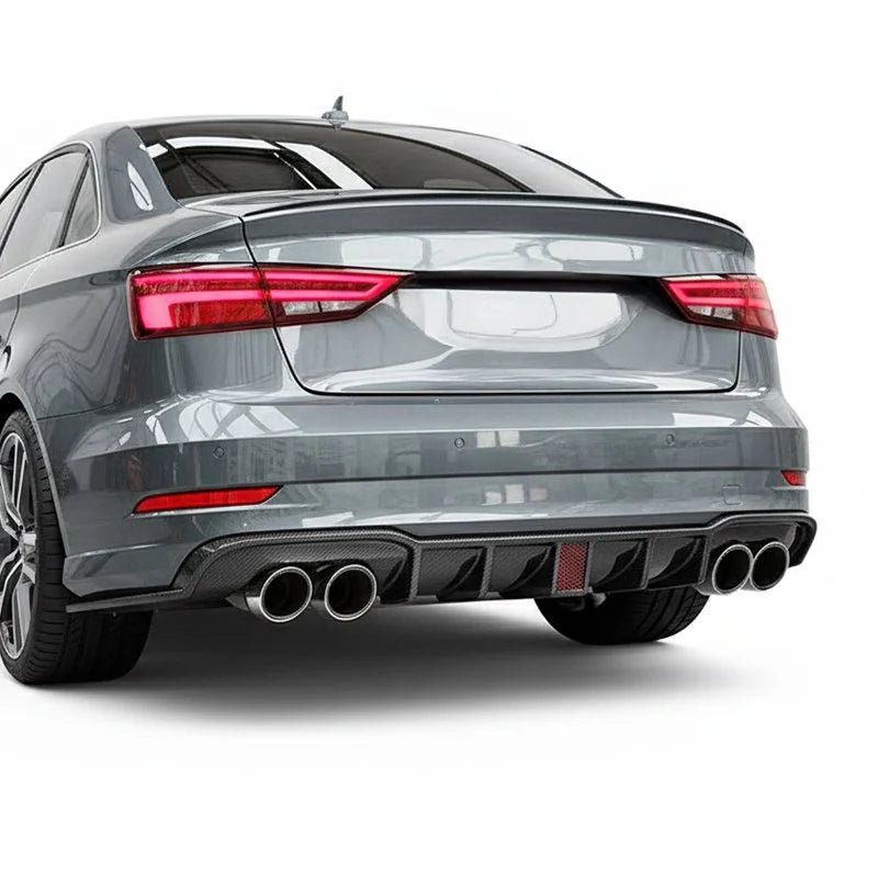 PL Style Carbon Fiber Rear Diffuser - Audi A3 S3 Sedan (2017-2020) 8V