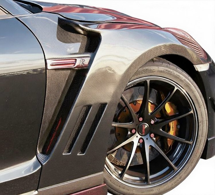 Auto Select Style Carbon Fiber Front Fender – Nissan GT-R R35 (2008–2016) CBA / DBA
