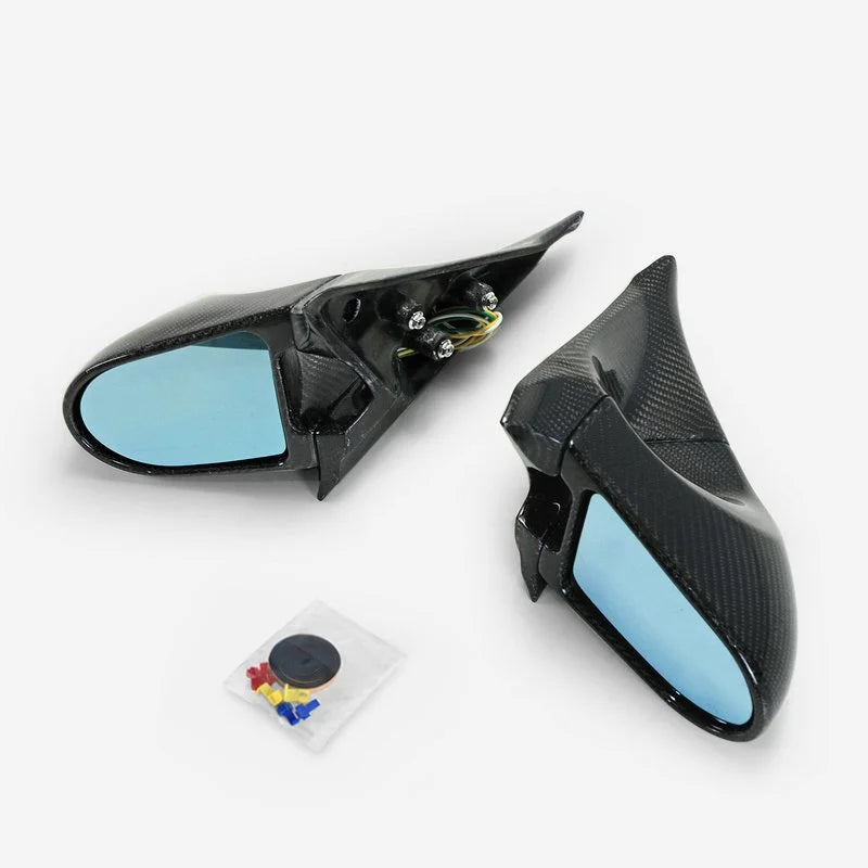 Ganador Style Carbon Fibre Aero Mirrors ( RHD ) - Nissan Silvia 200SX S14 S2 ( 1997 - 2000 )