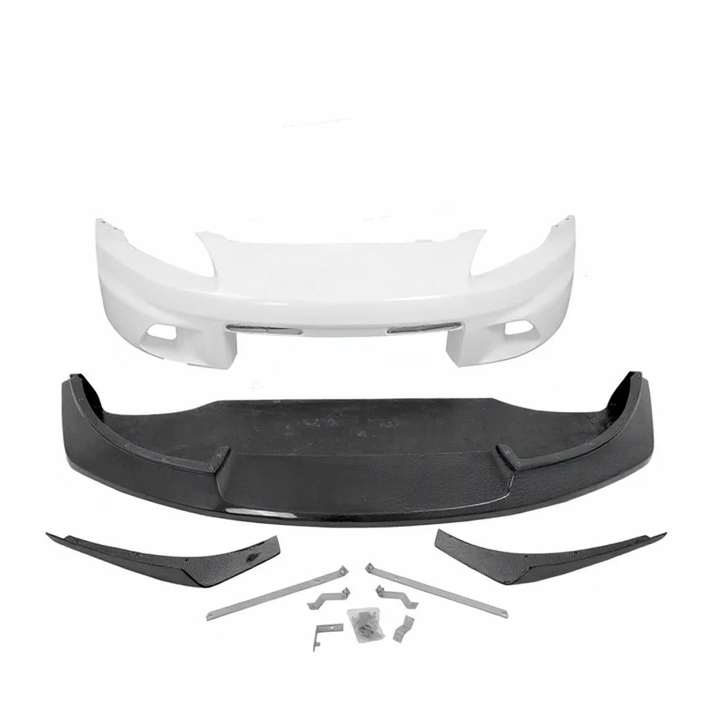 Vortex Style Front Bumper & Carbon Fiber Front Lip – Honda S2000 (1999 - 2007) AP1 / AP2