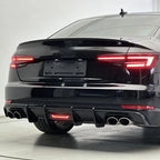 Aggressive Carbon Fiber Rear Diffuser w/ Brake Light - Audi A4 S4 Sedan (2015-2020) B9