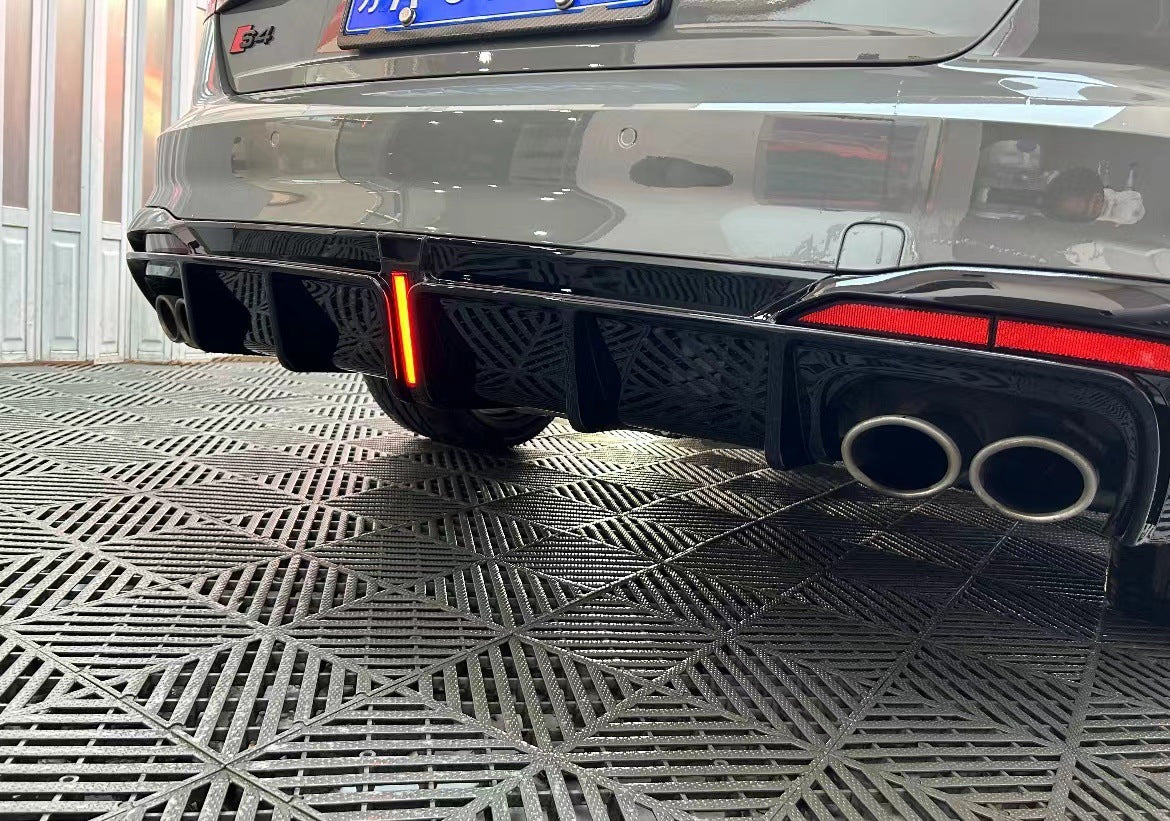 Carbon Fiber Rear Diffuser w/ Brake Light - Audi A4 S4 RS4 Sedan (2020-2025) B9.5