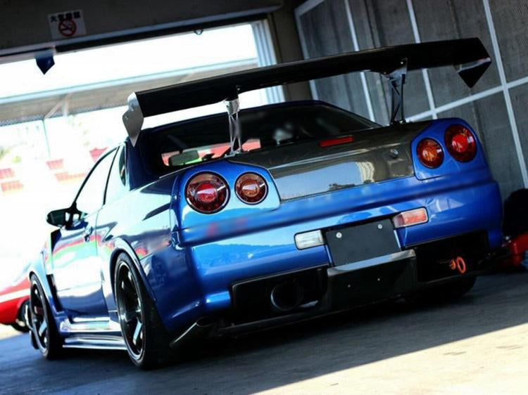 A-Select Style Carbon Fiber Spoiler - Nissan Skyline R34 GT-R GTT (1998 - 2001)