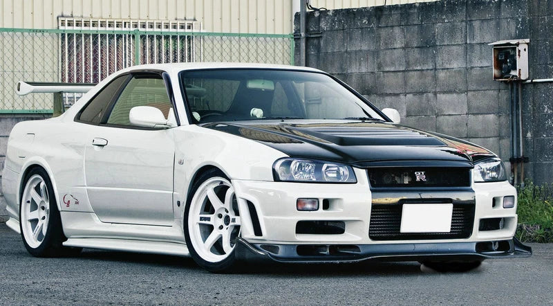 AS Style Carbon Fiber Front Lip – Nissan Skyline R34 GTR (1999–2002)