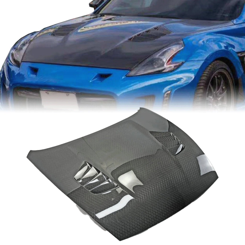 Varis Style Vented Carbon Fiber Bonnet - Nissan 370Z ( 2009 - 2020 ) Z34