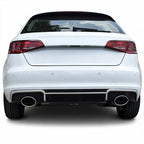 RS3 Style Carbon Fiber Rear Diffuser with Exhaust Tips - Audi A3 S3 Sedan (2013-2016) 8V