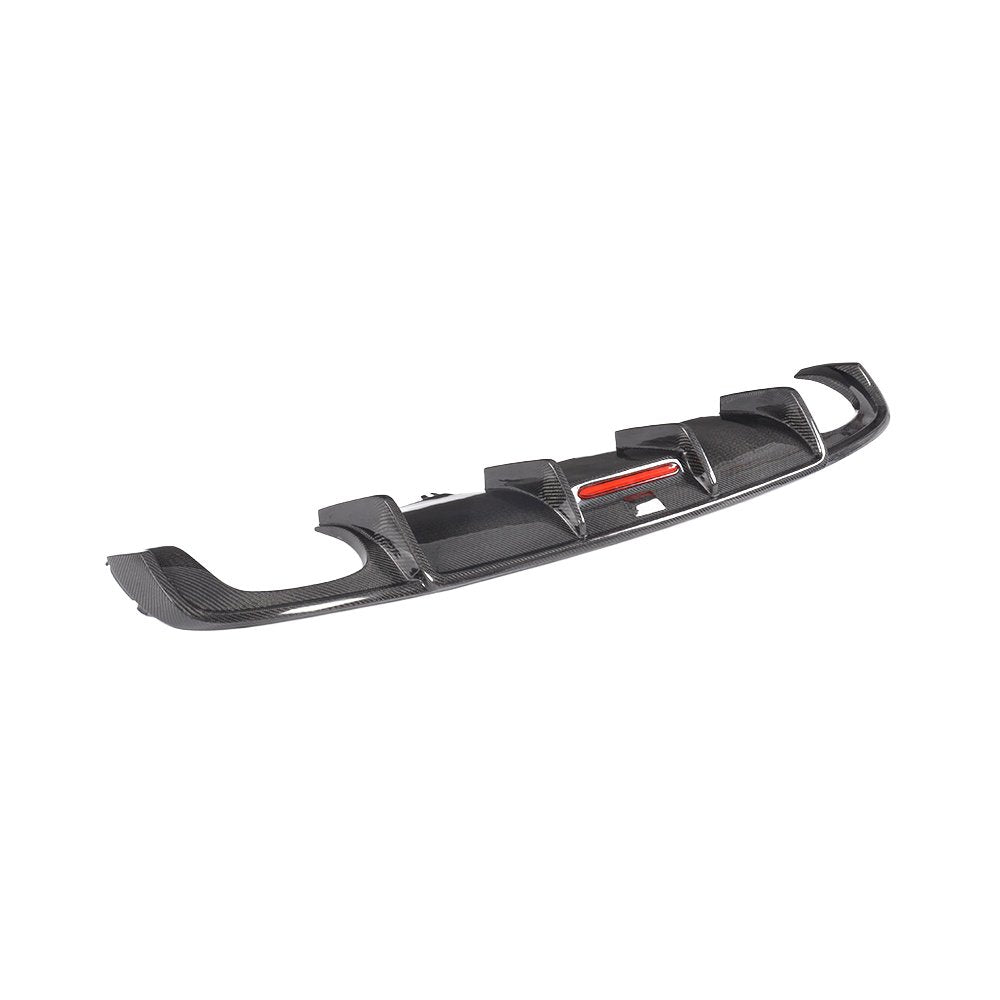 KB Style Carbon Fiber Rear Diffuser w/ Brake Light - Audi A4 S4 Sedan (2015-2020) B9