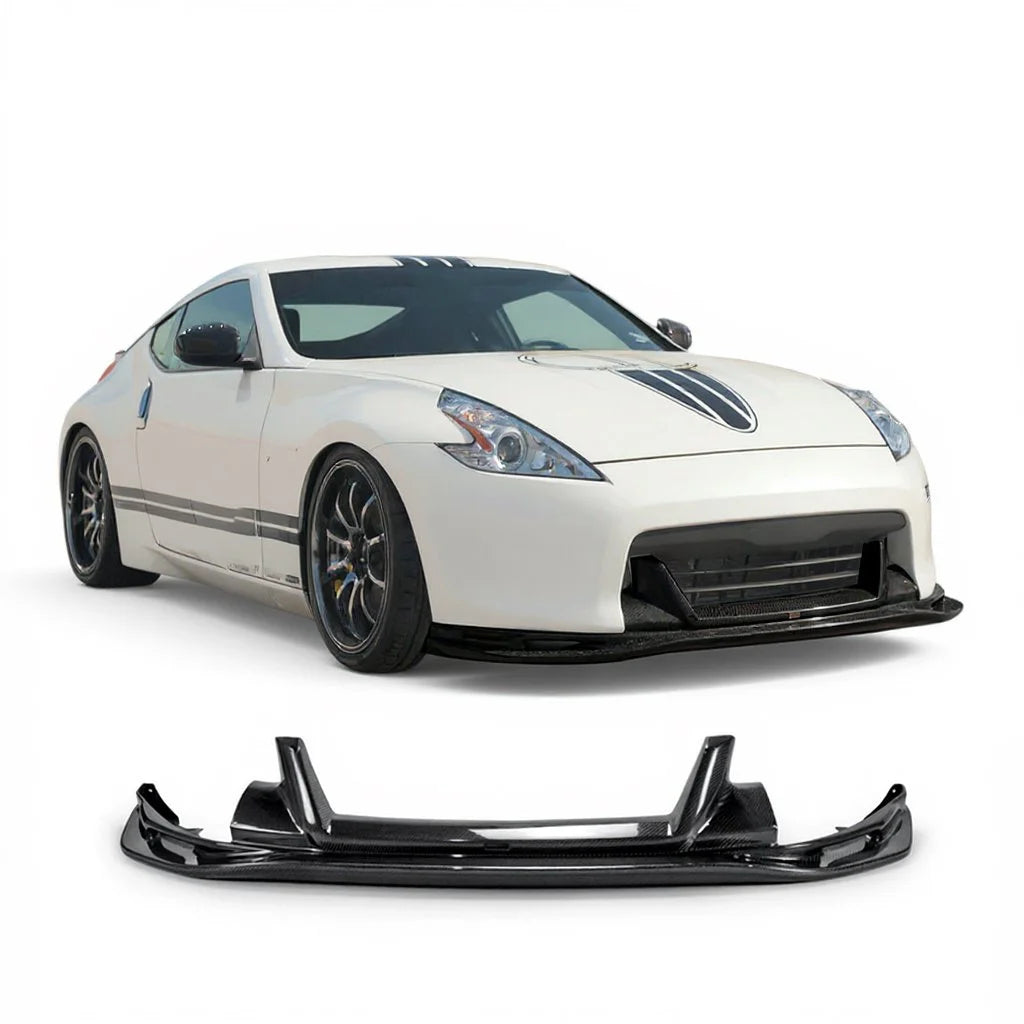 TS Style Carbon Fiber Front Lip - Nissan 370Z ( 2009 - 2012 ) Z34