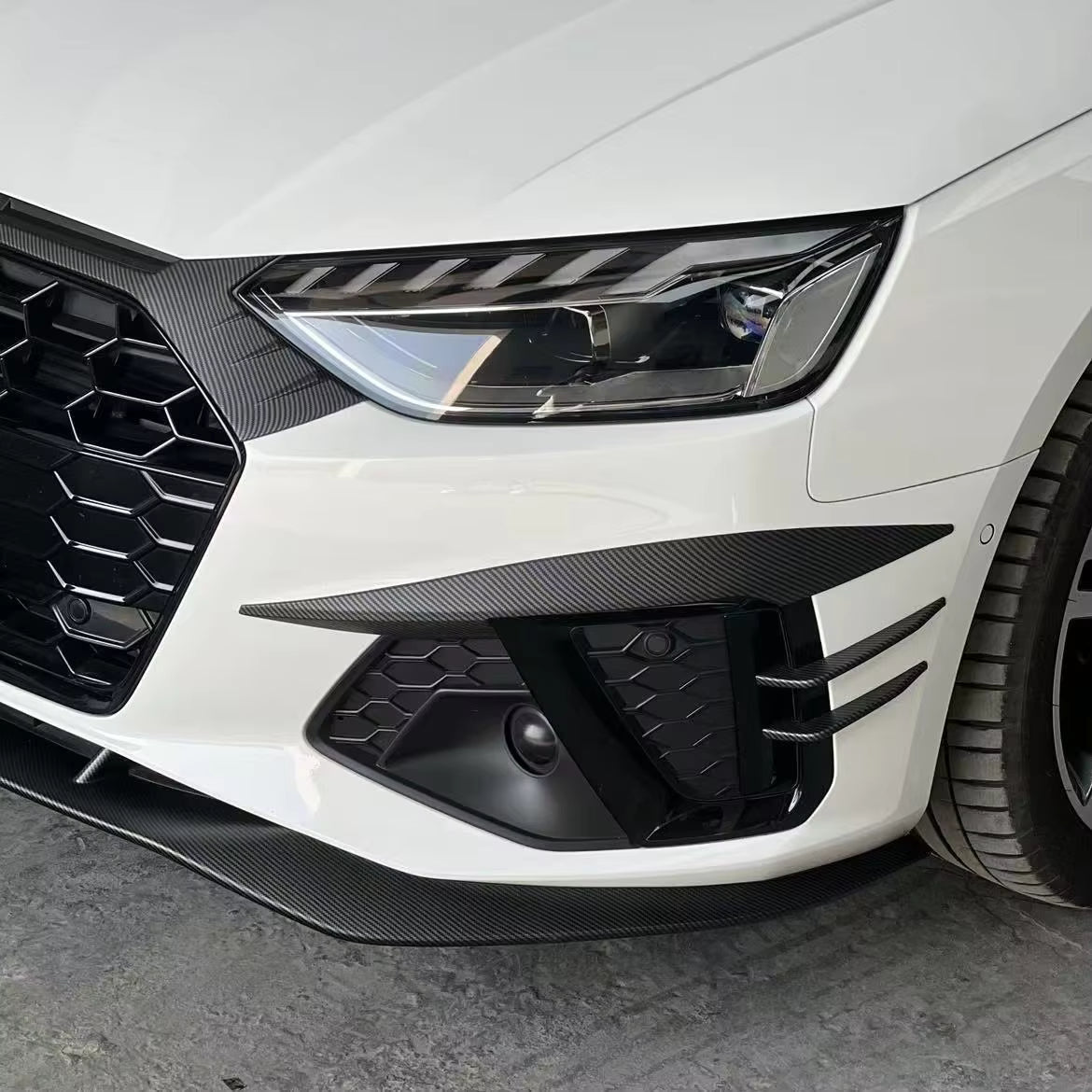 Carbon Fiber Front Lip - Audi A4 S4 RS4 Sedan (2020-2025) B9.5