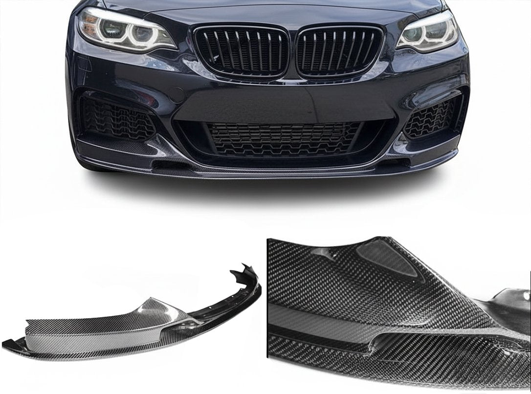 JCS Style Carbon Fiber Front Lip V2 - BMW M235i M240i F22 (2014-2017)