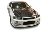 Nismo-1 Style Carbon Fiber Hood Bonnet - Nissan Skyline R34 GTR ( 1999 - 2002 )