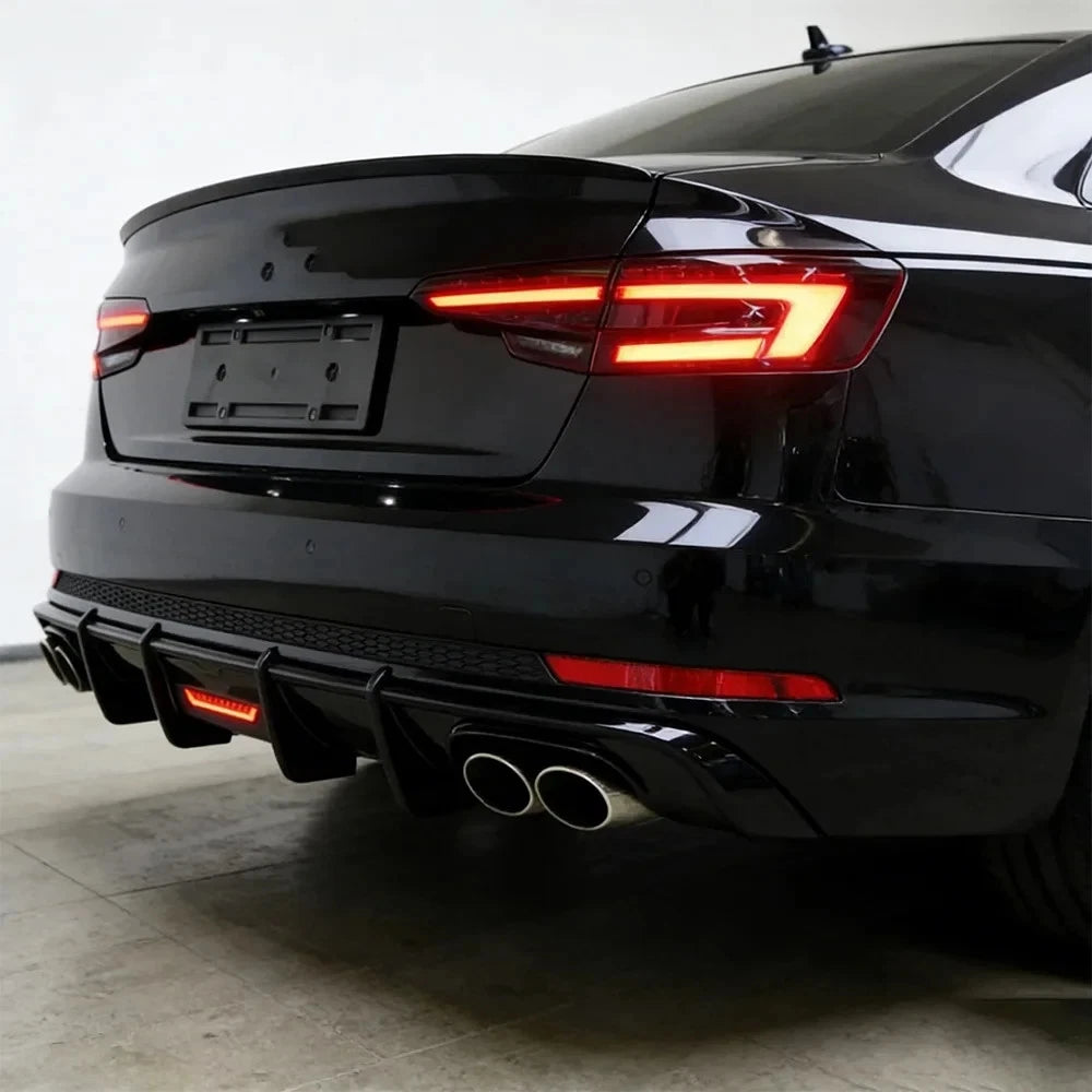 Aggressive Carbon Fiber Rear Diffuser w/ Brake Light - Audi A4 S4 Sedan (2015-2020) B9