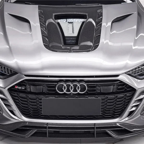 IMP Performance Partial Carbon Fiber Bonnet with Display Glass - Audi RS7 (2019-2024)