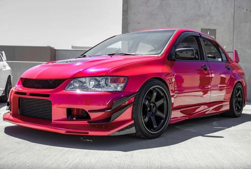 Voltex X Style Half Carbon Fiber Bumper - Mitsubishi Evolution 7 8 9 ( 2001 TO 2007 ) CT9A