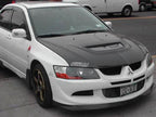OEM Style Carbon Fiber Hood Single Hood Vent - Mitsubishi Evolution 7 8 9 ( 2001 TO 2007 )