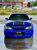 JSK Style Carbon Fiber Hood Bonnet – Nissan Skyline R34 GTR (1999–2002)