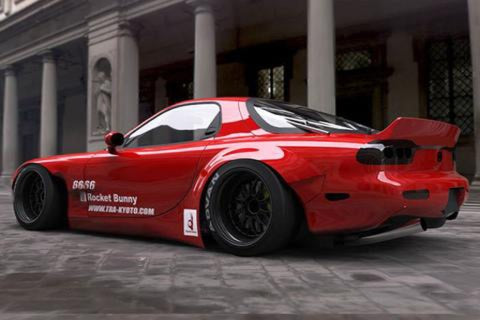 Rocket Bunny V2 Style Rear Lip Spoiler – Mazda RX7 FD (1992–1997) PFL
