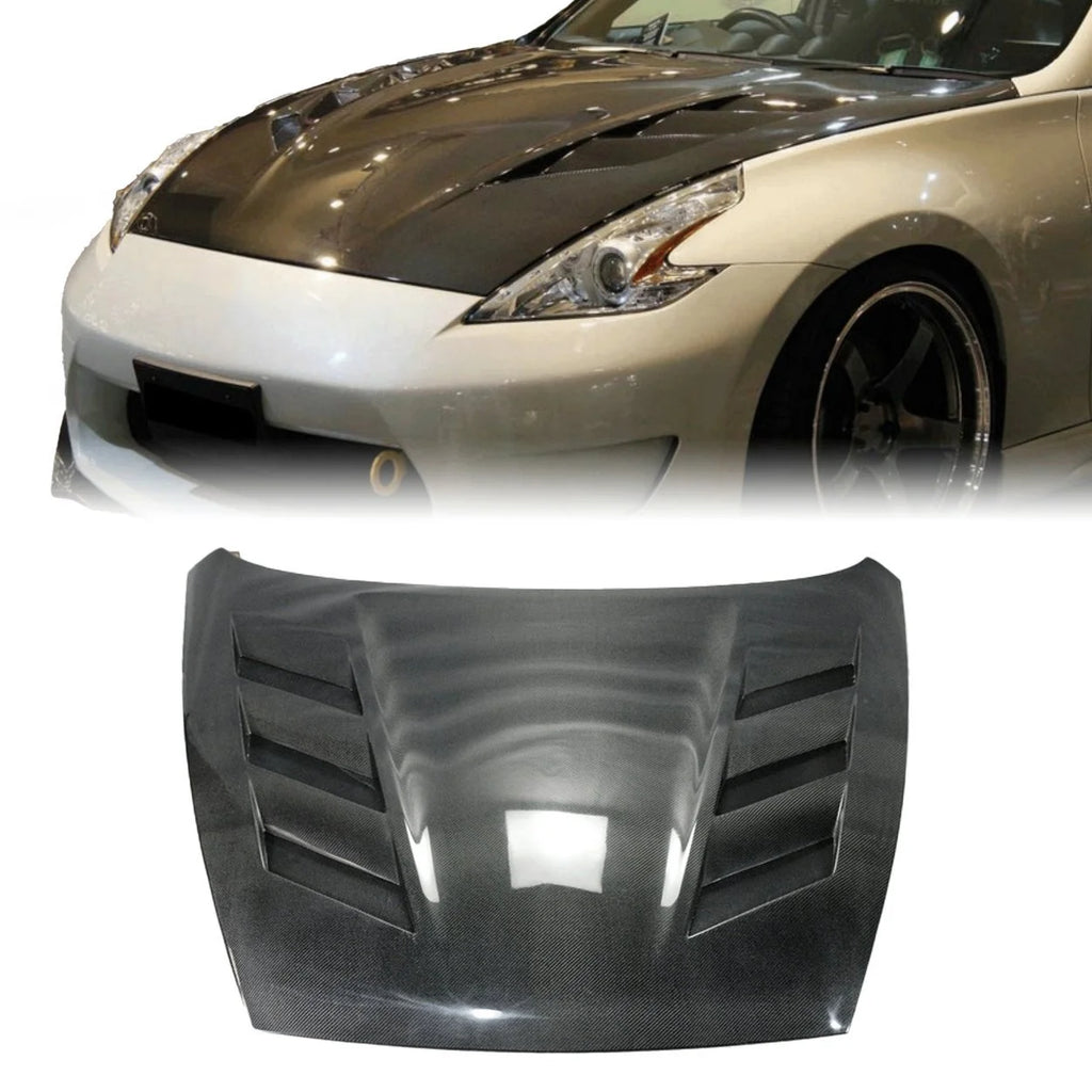 AMS Style Vented Forged Carbon Bonnet - Nissan 370Z ( 2009 - 2020 ) Z34