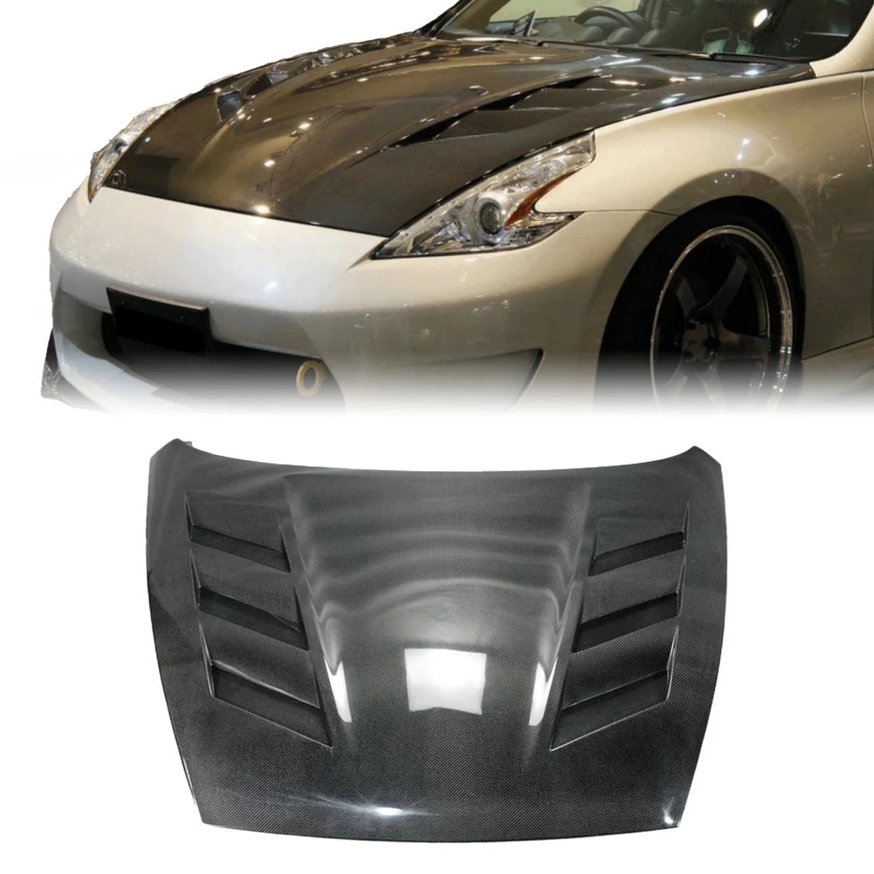 AMS Style Vented Forged Carbon Bonnet - Nissan 370Z ( 2009 - 2020 ) Z34