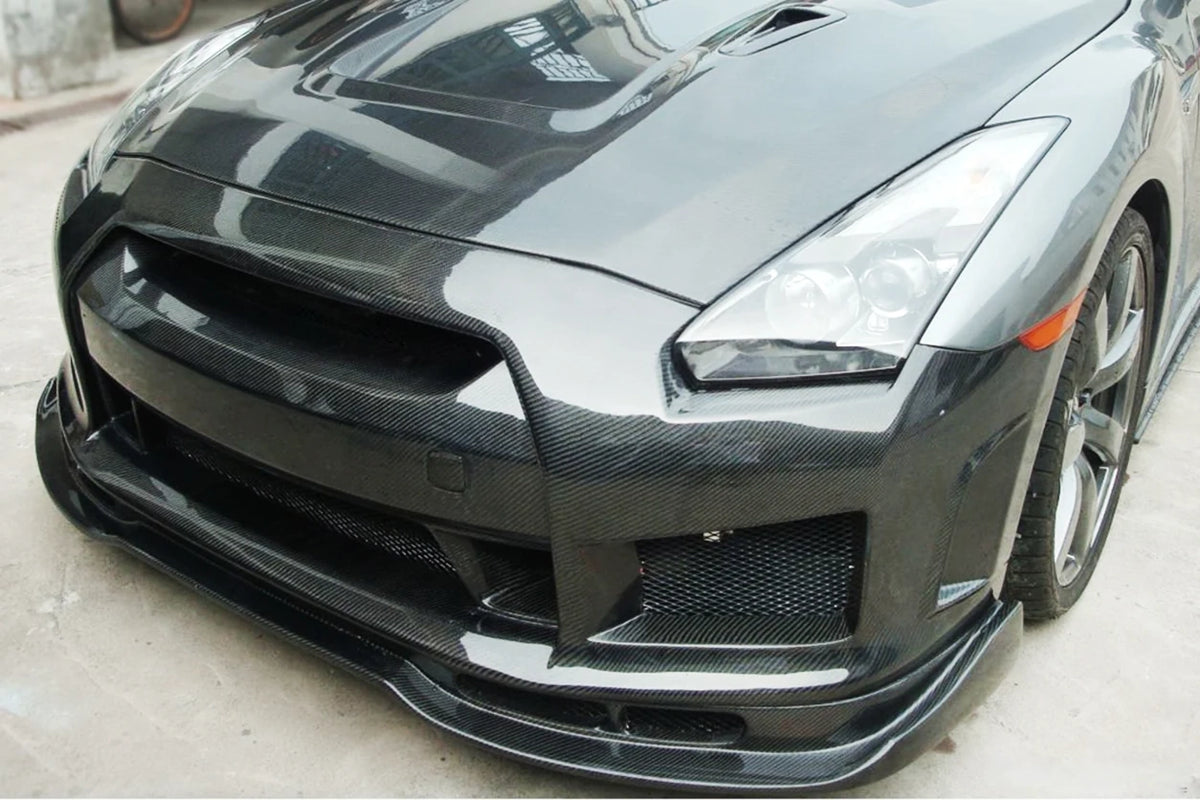 T Racing Style Carbon Fiber Front Bumper – Nissan GT-R R35 (2008 - 2016) CBA / DBA