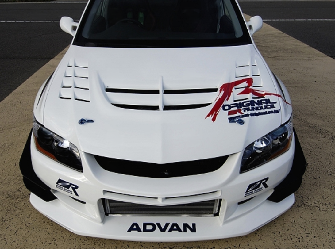 Voltex Style Carbon Fiber Hood  - Mitsubishi Evolution 7 8 9 ( 2001 TO 2007 ) CT9A