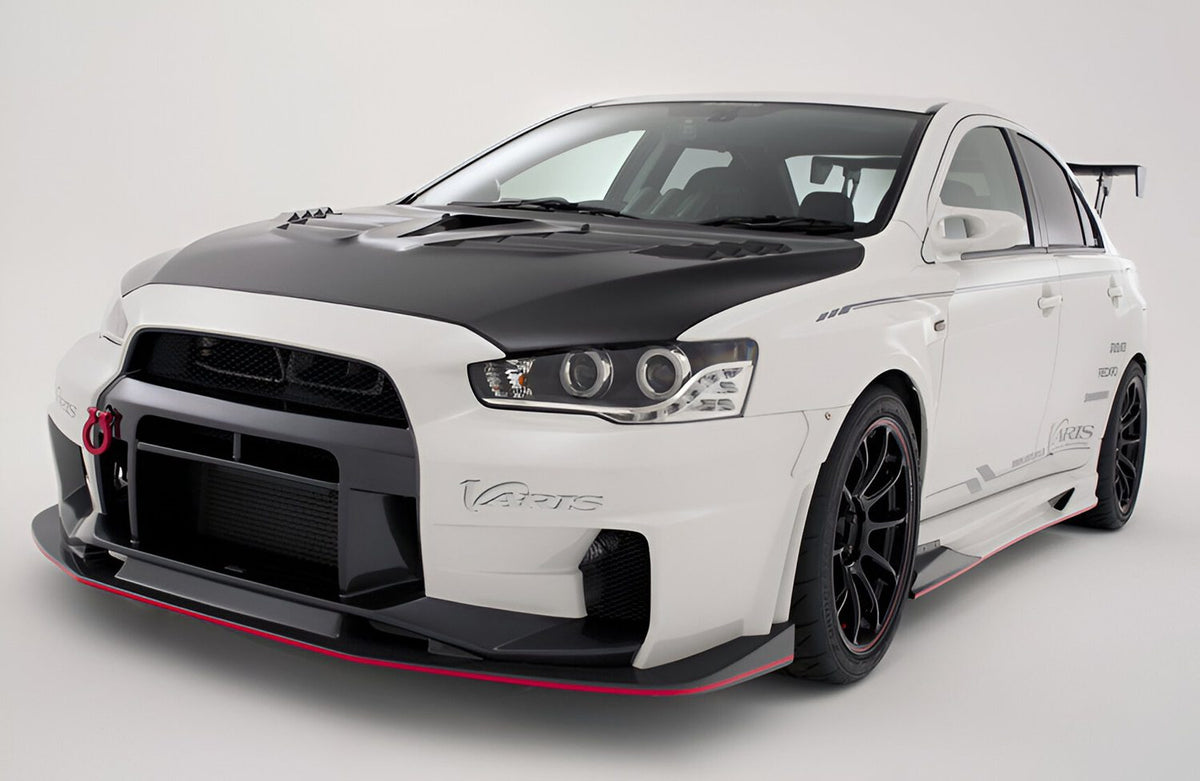 Varis Ultimate Style Half Carbon Fiber Front Bumper + Lip - Mitsubishi Evolution X (2007-2016) CZ4A