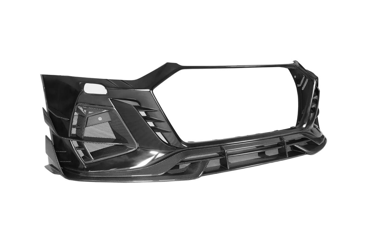 IMP Performance Partial Carbon Fiber Front Bumper with Carbon Canards, Vents & Lip - Audi RS7 (2019-2024)