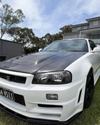 JSK Style Carbon Fiber Hood Bonnet – Nissan Skyline R34 GTR (1999–2002)