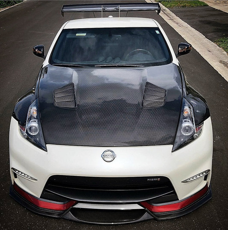 Varis Style Vented Carbon Fiber Bonnet - Nissan 370Z ( 2009 - 2020 ) Z34