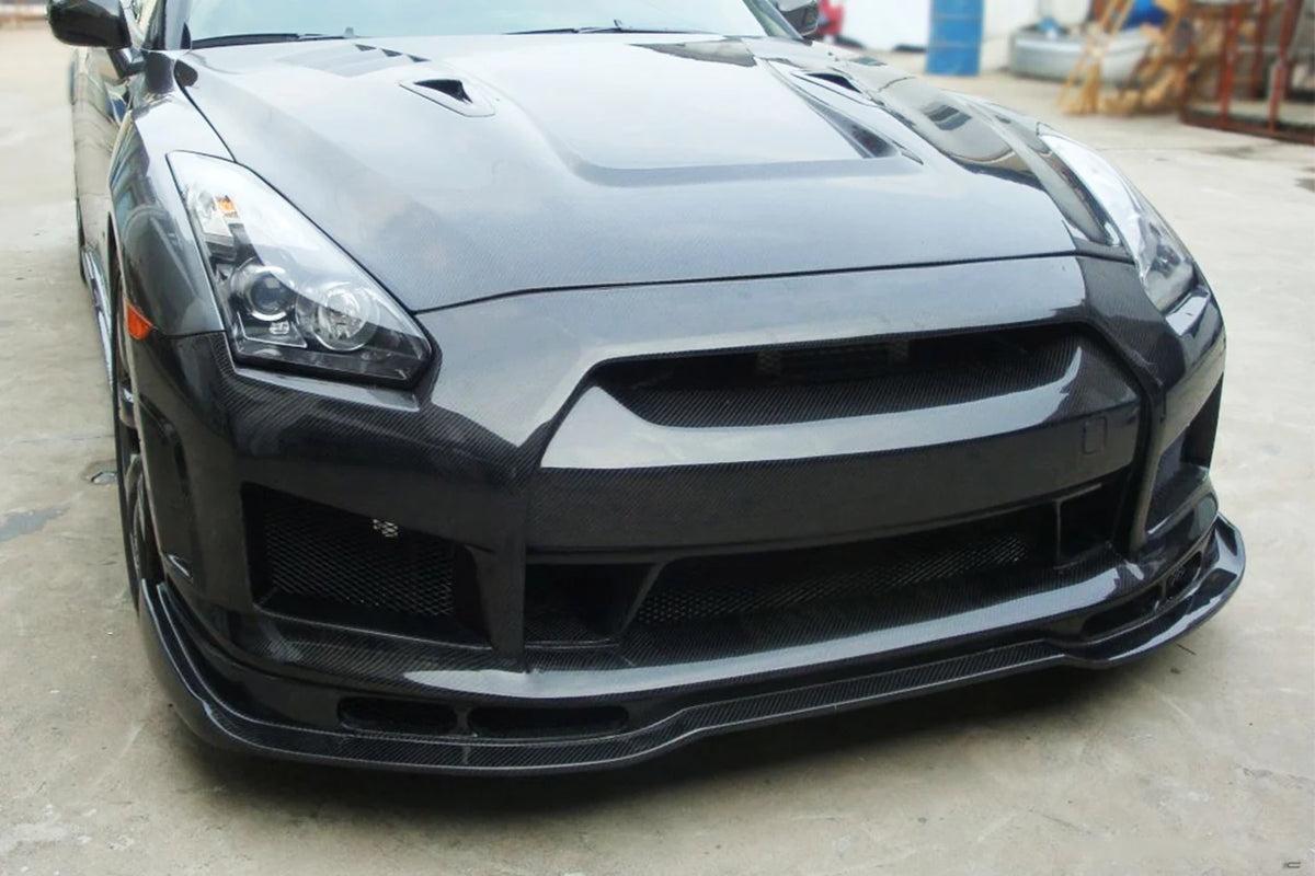 T Racing Style Carbon Fiber Front Bumper – Nissan GT-R R35 (2008 - 2016) CBA / DBA